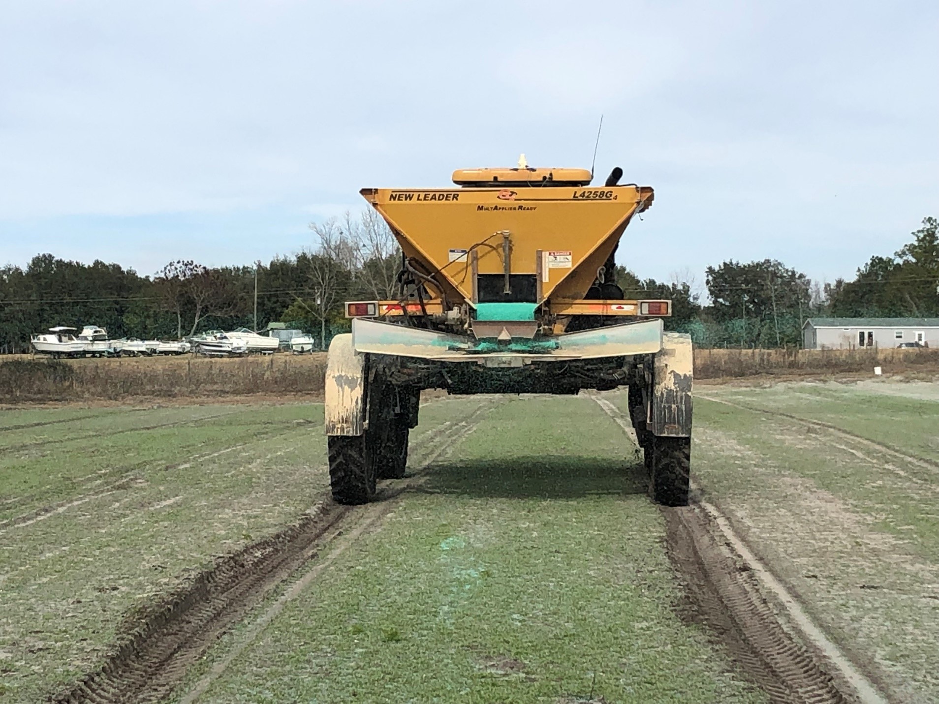 Speader fertilizer application